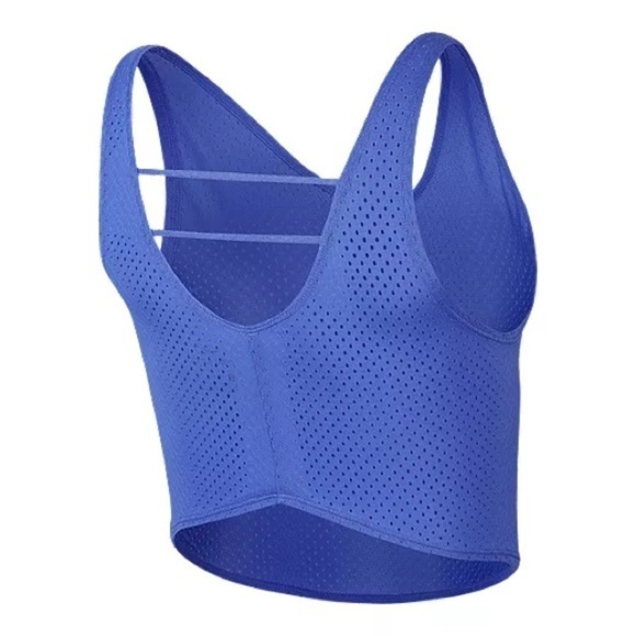 NEW Nike Run Breathe Mesh Look Cropped Boxy Fit Tank Top in Blue - Large - Picture 2 of 2